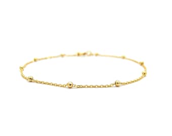 Gold bracelet with beads, 585 gold