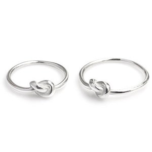 Engagement rings, infinity rings, silver ring pairs with knots image 2