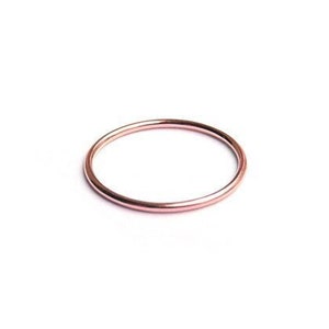 bague fine en or rouge 585, bague empilable, bague d'insertion en or rouge image 1