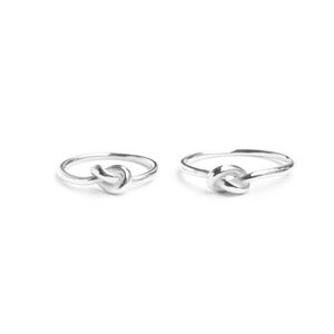 Engagement rings, infinity rings, silver ring pairs with knots image 1