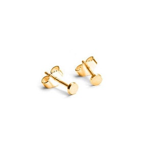 Point studs, gold-plated circular studs, gold studs image 2