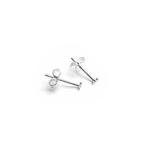 minimalist silver stud earrings, tiny stud earrings, bead bar stud earrings image 1