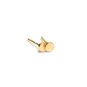 Point studs, gold-plated circular studs, gold studs image 1