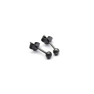 petites boucles d'oreilles à clous boule, petites boucles d'oreilles à clous noires, boucles d'oreilles à clous boule noire, boucles d'oreilles à clous ronds, boucles d'oreilles à clous anthracite, boucles d'oreilles à clous à pois image 3