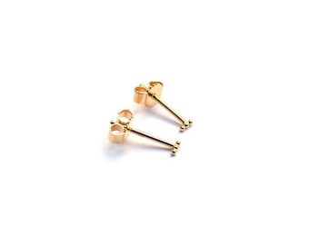 minimalist gold plated stud earrings