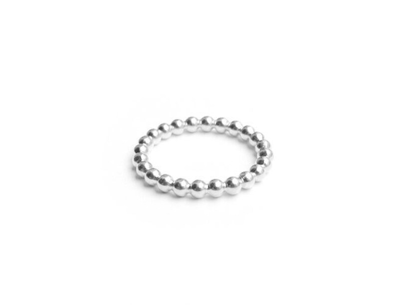 Stacking ring 'Ti Amo' A25 Silver bead ring image 1