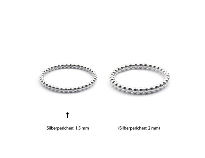 Stacking ring 'Ti Amo' A15 Silver bead ring image 4