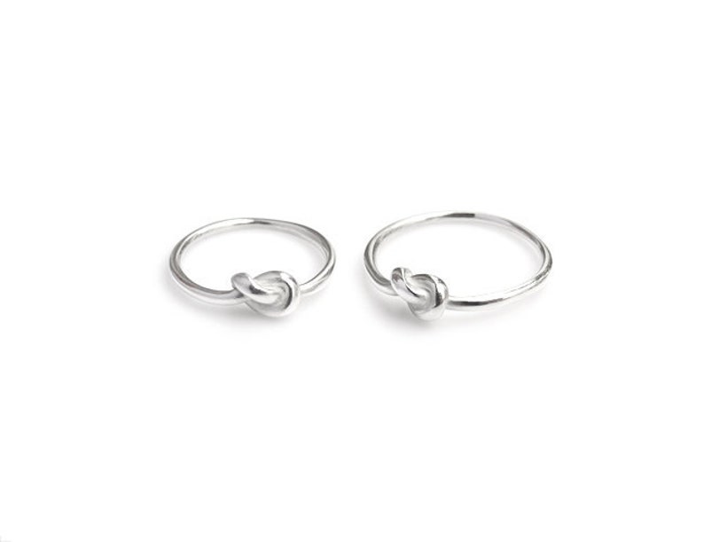 Engagement rings, infinity rings, silver ring pairs with knots image 2