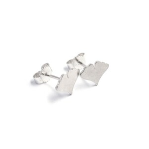 Ginkgo leaf stud earrings, silver ginkgo leaf earrings image 4