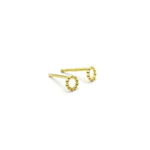 750 gold stud earrings, minimalist gold stud earrings image 3