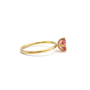 Rose gold ring with red-pink tourmaline, ring size 50 image 2