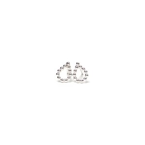 teardrop-shaped silver studs, silver teardrop earrings made of beads image 2