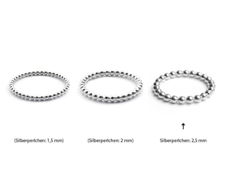 Stacking ring 'Ti Amo' A25 Silver bead ring image 3