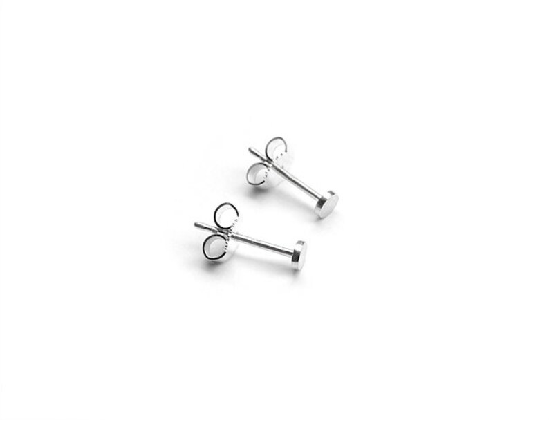 Clous à pointes, clous circulaires en argent 3 mm, boucles doreilles minimalistes image 6