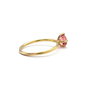 Rose gold ring with red-pink tourmaline, ring size 50 image 3