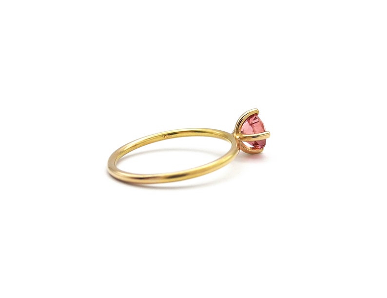 Rose gold ring with red-pink tourmaline, ring size 50 image 3