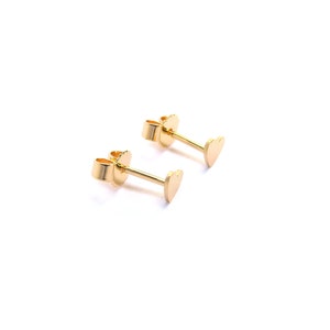 gold heart stud earrings, small gold plated heart earrings image 4