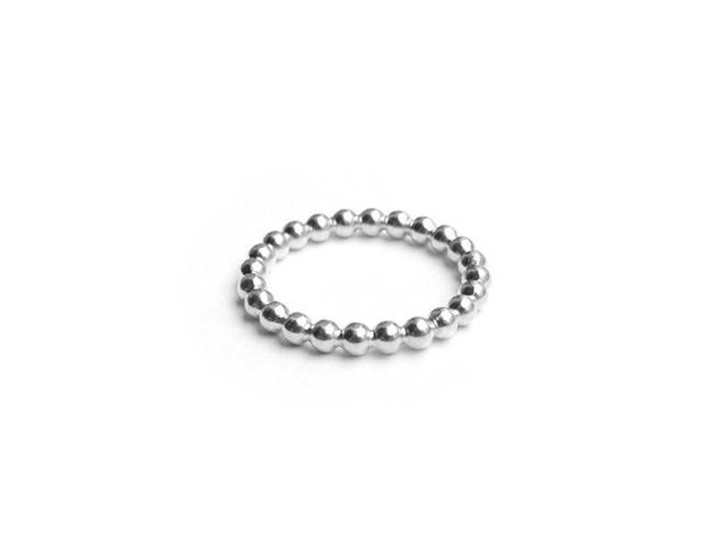 A25 Silver bead ring Stacking ring /'Ti Amo/'