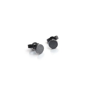 minimalist stud earrings, blackened stud earrings, dot stud earrings image 3