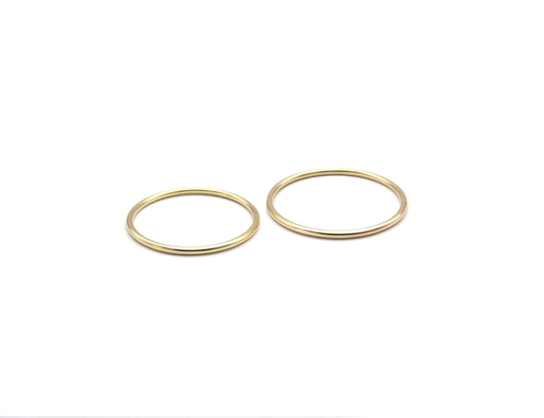 thin gold wedding rings, 585 yellow gold, wedding rings image 1