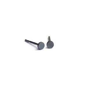 blackened dot ear studs, circular ear studs image 2