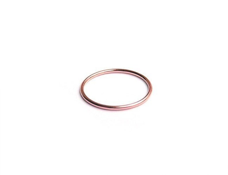 thin 585 red gold ring, stacking ring, insert ring made of red gold image 1