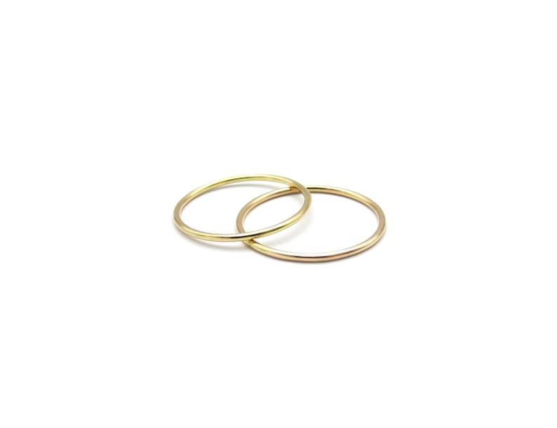 thin gold wedding rings, 585 yellow gold, wedding rings image 3