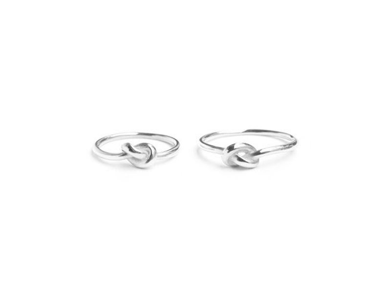 Engagement rings, infinity rings, silver ring pairs with knots image 1