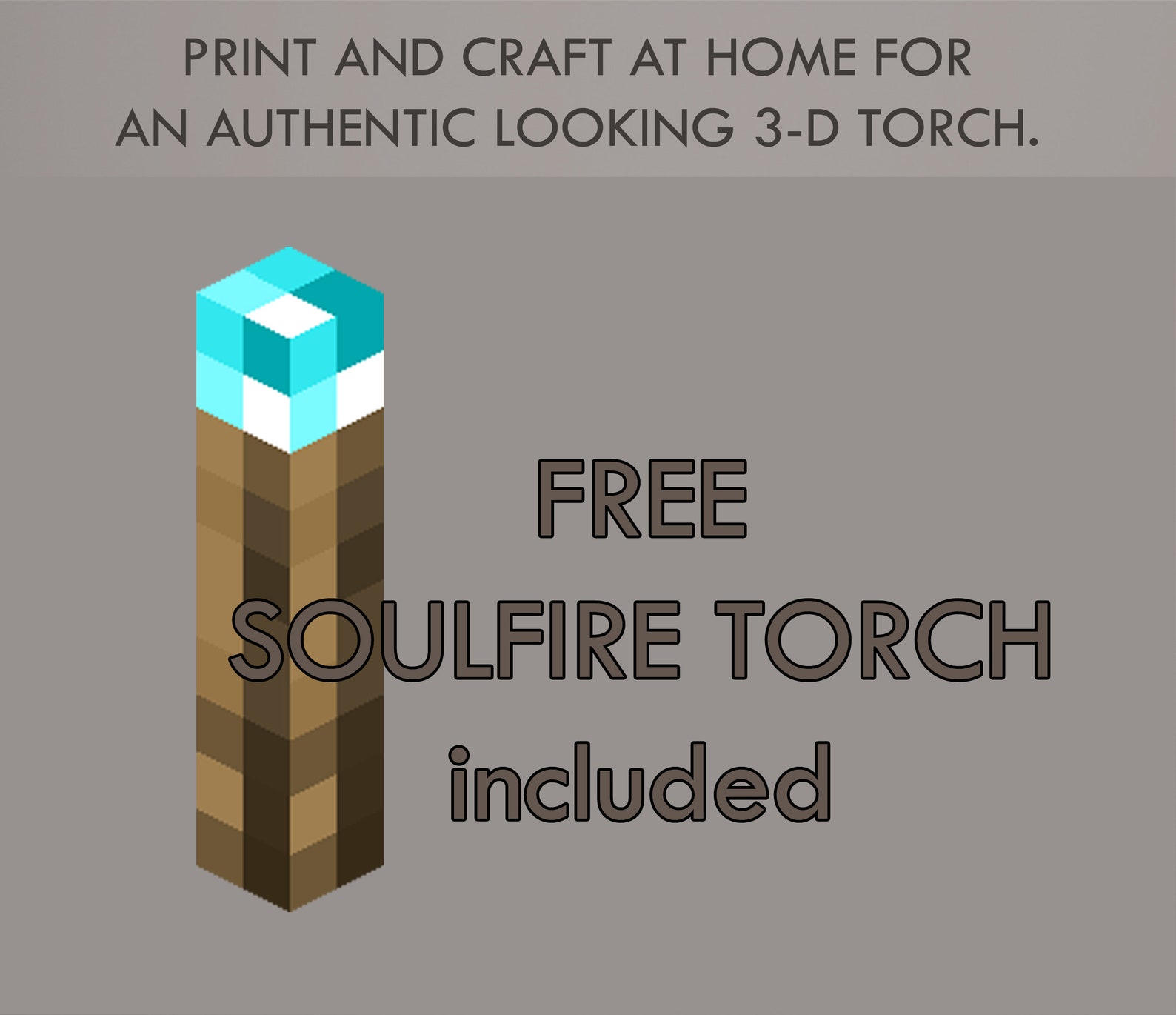 MINECRAFT Printable craftable TORCH Print at home instant | Etsy