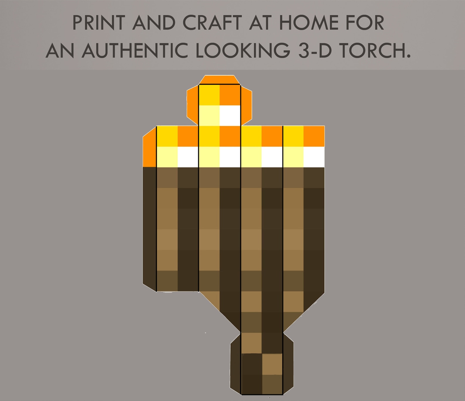 MINECRAFT Printable craftable TORCH Print at home instant Etsy