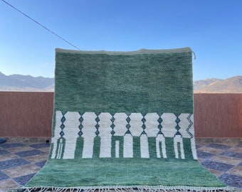 Moroccan rug Green - Handmade rug - Moroccan berber rug - Beni ourain rug - Morocco rug - Moroccan area rug - Custom Green rug - Wool rug