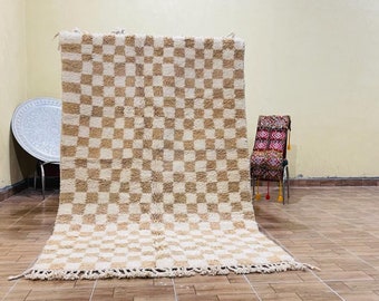Custom Moroccan Berber Checkered rug , Beni ourain rug, Morocco checker rug, Beni ourain carpet, Morrocan checkerboard rug