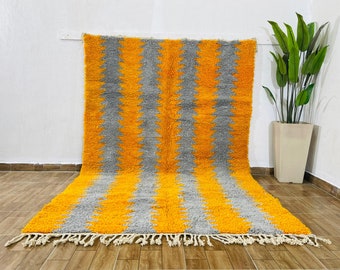 Moroccan shag rug orange - Moroccan rug Contemporary - Custom area orange rug - Beni ourain rug - Living room rug - Moroccan Orange rug