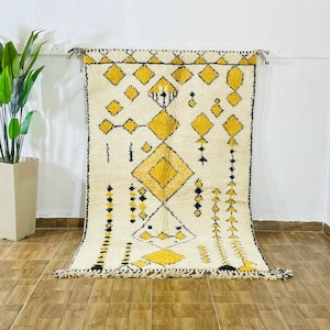 Beni ourain rug, Authentic Moroccan rug, Berber carpet, Genuine Wool rug, Handmade rug, Beni ourain style, Area rug, Tapis berbere, Teppich