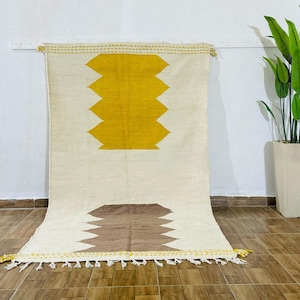 Beni ourain rug, Authentic Moroccan rug, Berber carpet, Genuine Wool rug, Handmade rug, Beni ourain style, Area rug, Tapis berbere, Teppich