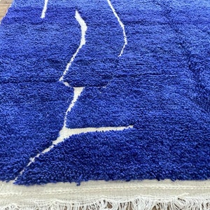 Moroccan rug blue Berber rug Custom Moroccan rug Beni ourain rug Handmade rug Abstract Wool rug blue rug moroccan blue rug image 7