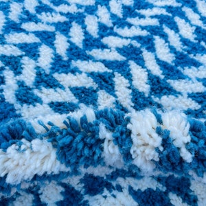 Blue Moroccan Rug Blue Wool Rug Custom Moroccan Rug Solid - Etsy