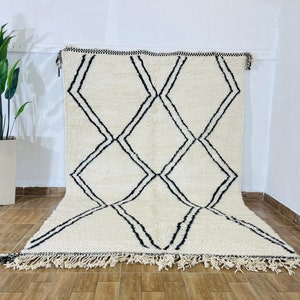 Beni ourain rug, Authentic Moroccan rug, Berber carpet, Genuine Wool rug, Handmade rug, Beni ourain style, Area rug, Tapis berbere, Teppich