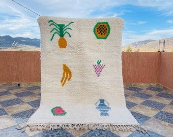 Unique Berber Moroccan Costum rug - Moroccan Woolen carpet - New Azilal rug - Beni ouarain style - New Beni ouarain rug - berber rug
