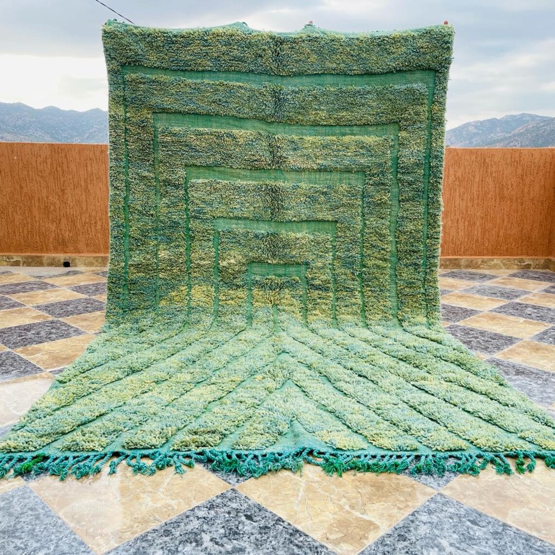 Custom Green Rug Moroccan Rug Green Handmade Rug Etsy