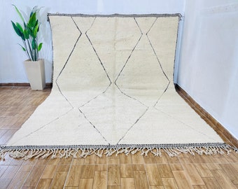 Moroccan rug Hand knotted - Beni ourain rug - Wool berber rug - Custom rug - handmade rug - Genuine lamb wool - Morocco rug - Beni rug