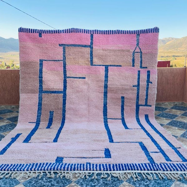 Beni ourain Custom Moroccan rug - Berber Beni ourain rug - Wool area rug - Handmade rug - Moroccan area rug - Morocco rug