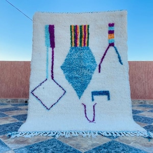 Beni ourain rug- Authentic Moroccan Rug- Custom Beni Ourain rug- Beni Rug- Large Moroccan Rug- Colorful Rug- Custom rug