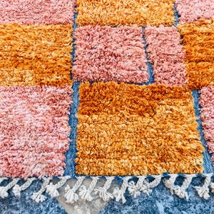 Costum Moroccan Colorful Rug, Authentic Moroccan rug, Berber Carpet, Genuine Wool rug, Handmade rug Amazing Multicolored Rug Custom Rug image 7