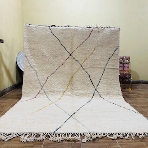Beni ourain rug- Authentic Moroccan Rug- Custom Beni Ourain rug- Beni Rug- Large Moroccan Rug- Color Rug- Custom rug