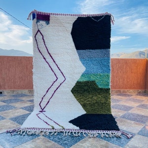 Beni ourain rug, Authentic Moroccan rug, Berber carpet, Genuine Wool rug, Handmade rug, Beni ourain style, Area rug, Tapis berbere, Teppich