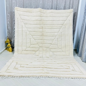 Beni ourain rug- Authentic Moroccan Rug- Custom Beni Ourain rug- Beni Rug- Large Moroccan Rug- Color Rug- Custom rug