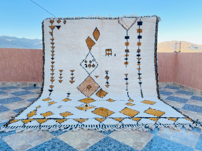 Beni ourain rug, Authentic Moroccan rug, Berber carpet, Genuine Wool rug, Handmade rug, Beni ourain style, Area rug, Tapis berbere, Teppich