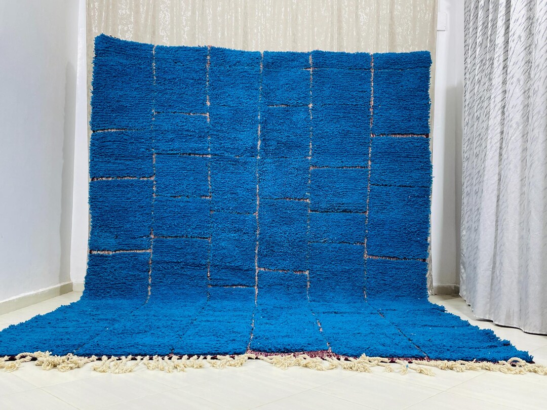 Blue Arabic Rug Moroccan Rug Blue - Berber Rug - Custom Moroccan Rug - Beni Ourain Rug ...