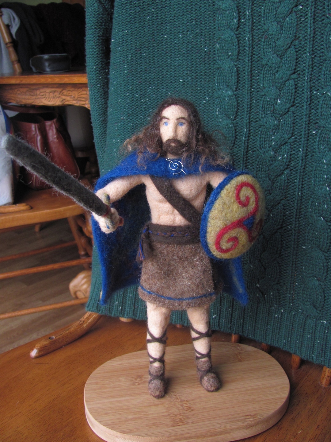 Felted Cú Chulainn Sculpture Irish Celtic Warrior Irish - Etsy